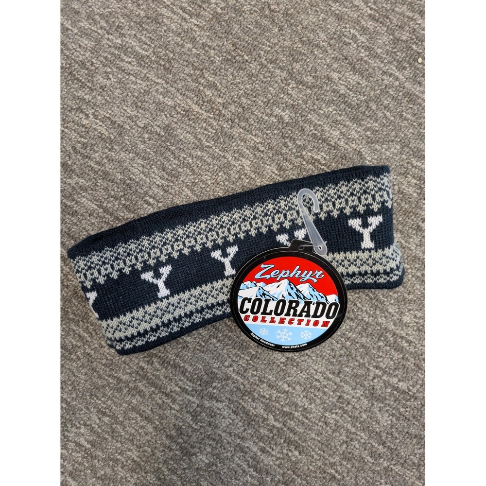 NEW Zephyr Headband Women's OS Navy BYU Cougars Colorado Collection Fair Isle